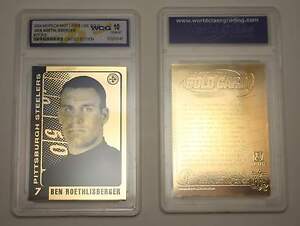 2004 Ben Roethlisberger Pittsburgh Steelers ROOKIE Gold Card Graded  GEM MINT 10