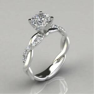 Women Twist Fashion Cubic Zirconia Wedding Engagement Fashion Jewelry Ring