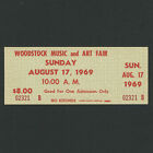 Original WOODSTOCK MUSIC & ART FAIR Concert Ticket Sunday August 17, 1969 02321B