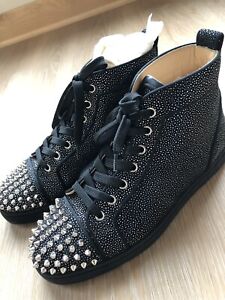 Christian Louboutin Lou Spikes Orlato Flat Suede Sneakers Size 40