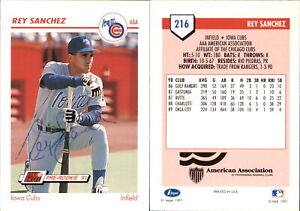 Rey Sanchez Signed 1991 Line Drive AAA #216 Card Iowa Cubs Auto AU