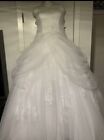 White wedding dress size 14. Beaded Lace Sequins Dress.