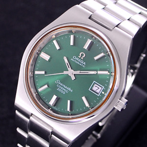 VINTAGE OMEGA SEAMASTER COSMIC 2000 AUTOMATIC EMERALD DIAL DATE MEN'S WATCH
