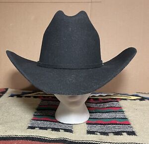 MHT Master Hatters Texas Black Felt Denton Western Cowboy Hat  Size 7 3/8