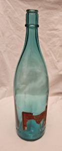 Vintage Nodashoyu Co Ltd Blue Glass Bottle - LARGE 15 3/4
