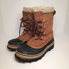 Sorel Caribou Waterproof Boots Womens 7 Brown Leather Black Snow NL1005-281