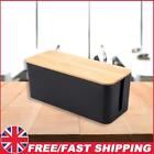 Cable Management Box Portable Cord Box Waterproof for Office (S Bamboo Black)