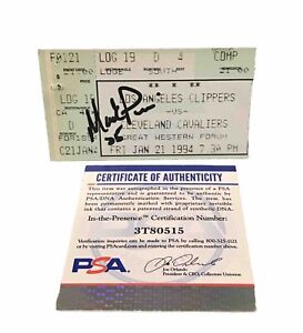Mark Price Signed Ticket NBA Basketball Clippers Cavaliers Jan 21 1994 PSA auto