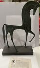 Vintage MCM Etruscan Green Patinated Bronze Horse Sculpture On Base Statue 10.5