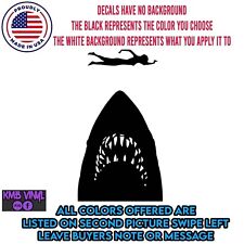 Car window decal truck outdoor sticker movie shark Jaws silhouette cool
