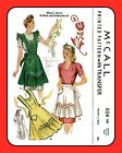APRON Bib or Waist Embroidered McCall 1124 RARE Vtg 1944 Craft Sewing Pattern