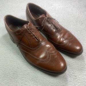 VTG Florsheim Imperial Mens Wingtip Shoes Size 13 B Brown Leather Longwing 93329