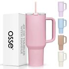 40oz Tumbler with Handle and Straw Lid | Double Wall Vacuum Reusable Stainles...