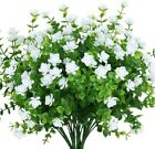4 Pack Artificial Flowers Fake Outdoor UV Resistant Faux Plants Greenery Shrubs