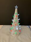 Ceramic White  13” Lighted Christmas Tree
