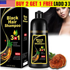 Shampoo Permanent Black Hair dye  Fast Hair Grey 3 in 1 (Man & Women) 500ml
