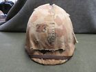 WWII US M1 HELMET-EARLY WAR FIXED BAILS FRONT SEAM-W/ USMC 1ST PATTERN COVER