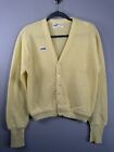 Vtg 80s Winona Knits Men’s Yellow Cardigan Size S 20.5x23 Button Up Classic