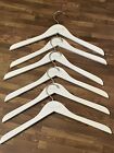 Lot of 6 Peter Millar Performance White Wooden Retail Curved Clothes Hangers **#