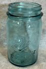 Vintage Aqua Blue Ball Perfect Mason Jar, Pint Size, 8 F Marked On Bottom