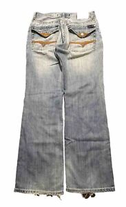 Seven7 For All Mankind Thick Stitch Y2K Men’s 31/34 Flare Jeans Distressed
