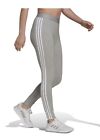 Adidas Women’s Essential 3 Stripes High Waisted Leggings Jogger-Grey-Medium-New
