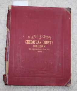 New Listing1902 Cheboygan County Michigan plat book original