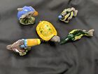 LEPS Peru Lot Of 5 Pottery Turtle, Toucan, Fish, Marlin/Sword Fish, & Dolphin