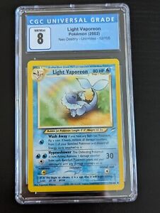 CGC 8 Near Mint Pokémon TCG Light Vaporeon Neo Destiny 52/105 Regular Uncommon