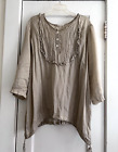 MAGNOLIA PEARL SOLD OUT TUNIC 100% SILK LONG SLEEVE TIE BOTTOM SPRING BEAUTY