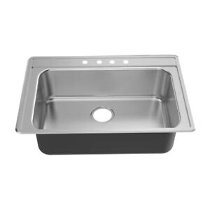 New ListingGlacier Bay Drop In 33 in Single Bowl Stainless Kitchen Sink