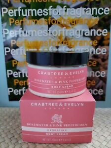 Crabtree & Evelyn Rosewater & Pink Peppercorn Body Cream 8.64oz/250ml NEW in Box