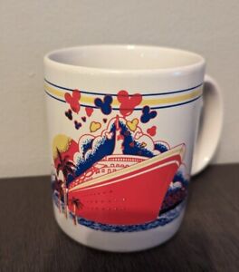 Vintage Premier Cruises BIG RED BOAT Coffee Mug RARE Official Disney Cruise Line