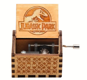 WOOD Jurassic Park Music Box Handcrafted Carved Wood Custom Designed Theme Song