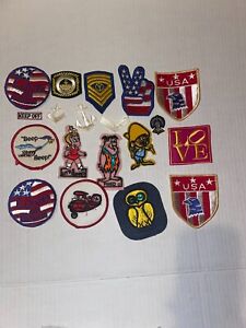 Lot of 19 Patches/Appliques Mixed Lot of Vintage 1970s Patches New