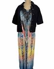 One World Multicolor Maxi Dress With Matching Blazer Women’s Size XL Casual Set