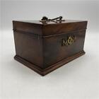 Antique Mahogany & Brass Lidded Tea Caddy Storage Box