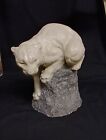 Joseph Boulton (1896-1981) Sculpture Mountain Lion Cougar Puma Alabaster Resin