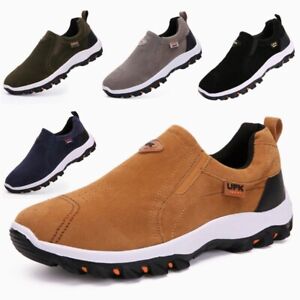 Mens Memory Foam Slip On Wide Fit Casual Walking Gym Sports Trainers Shoes Size
