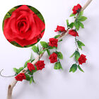 2pcs 8Ft Artificial Silk Rose Flower Garland Vine Wedding Garden String Decor