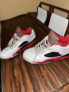 Air Jordan 5 Retro Fire Red 819171-101 Size 13 No Box Used Low-Top Nike MJ
