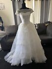 Vintage 1950s 1960s Style Wedding Dress Floral Layered Lace