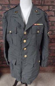 U.S. Army Green Dress Uniform Jacket 43 Short Vietnam War with Pins & Patches