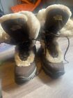 Womans Brown North Face Winter Boots Nuptse Faux Fur Goose Down Size US 7