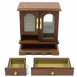 4 Layer Wood Jewelry Box Necklace Earrings Ring Organizer Jewelry Storage Box