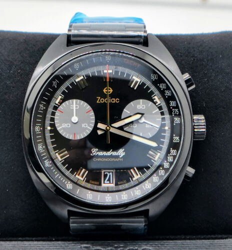 Zodiac Grandrally ZO9608 Sapphire Crystal Chronograph Black Dial Men's Watch