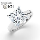Princess Solitaire 18K White Gold Engagement Ring,5 ct, Lab-grown IGI Certified