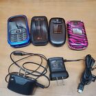 Vintage Flip Phones Untested LG Samsung Lot of 4 with 2 Chargers