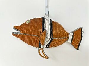 Beaded tropical clown fish wire hanging 8
