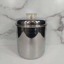 Revere Ware 1801 Stainless Steel Canister Lucite Knob LARGE 9x6